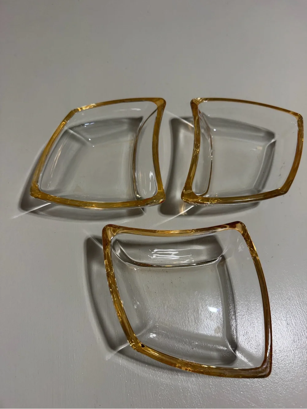 Vintage Luigi Bormioli 3pc Peach Modular Serving Set